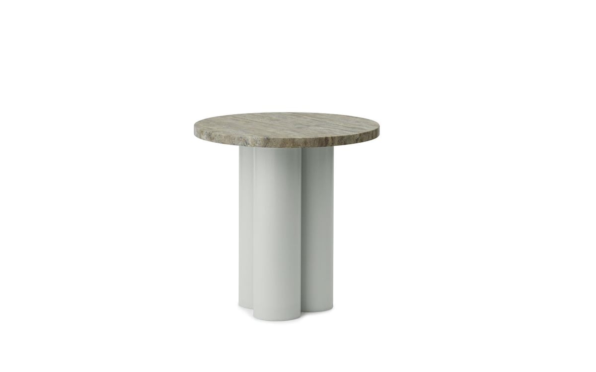 Normann Copenhagen Dit Beistelltisch Ø40 cm Hellgrün-Silber-Travertin
