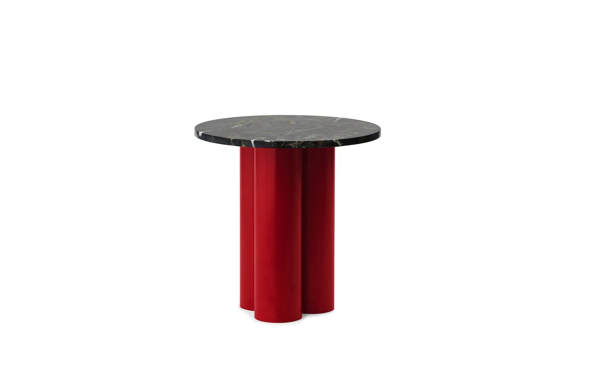 Normann Copenhagen Dit Beistelltisch Ø40 cm Klarrot-Portoro-Gold
