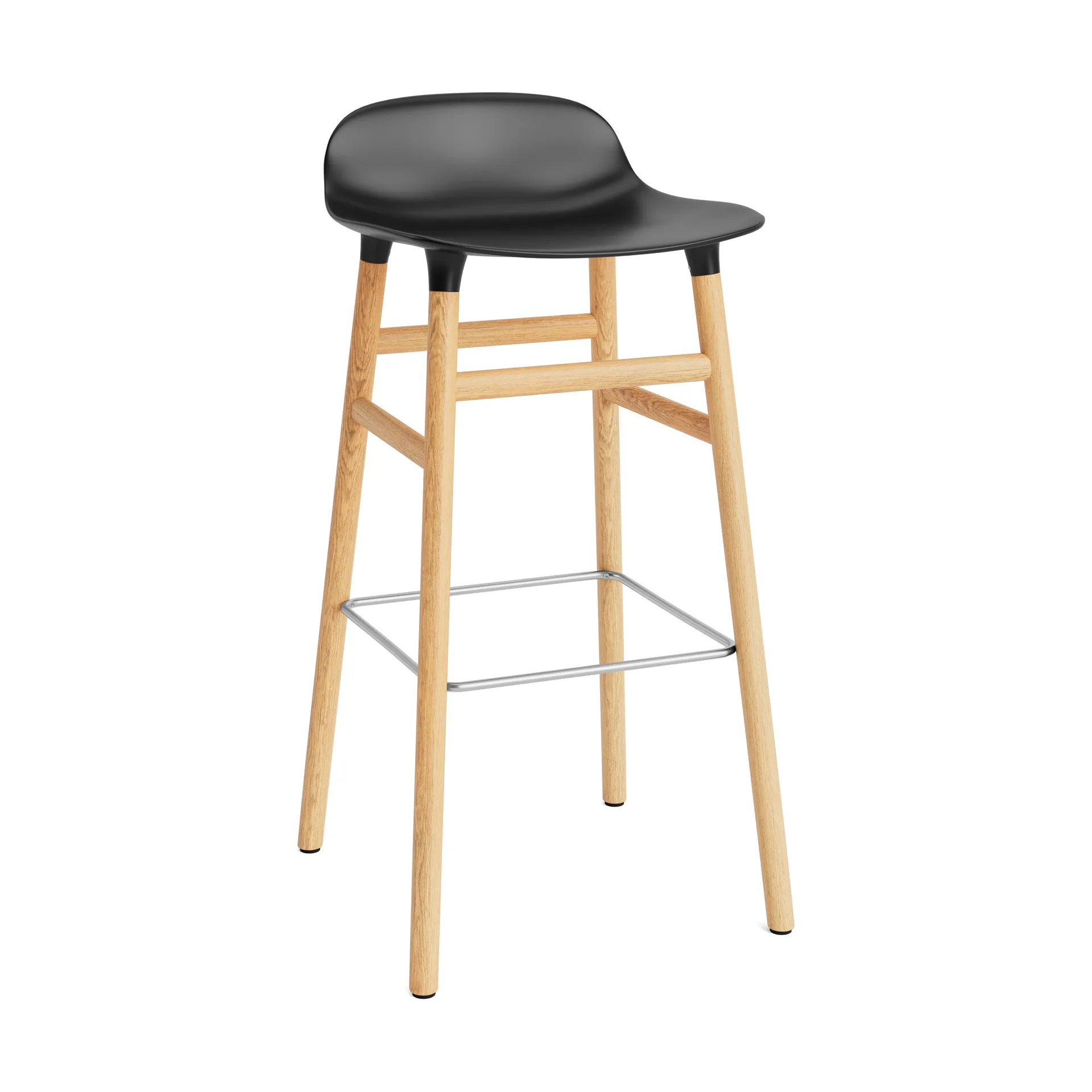 Form Barstuhl Eichen-Beine 75cm, Schwarz Normann Copenhagen