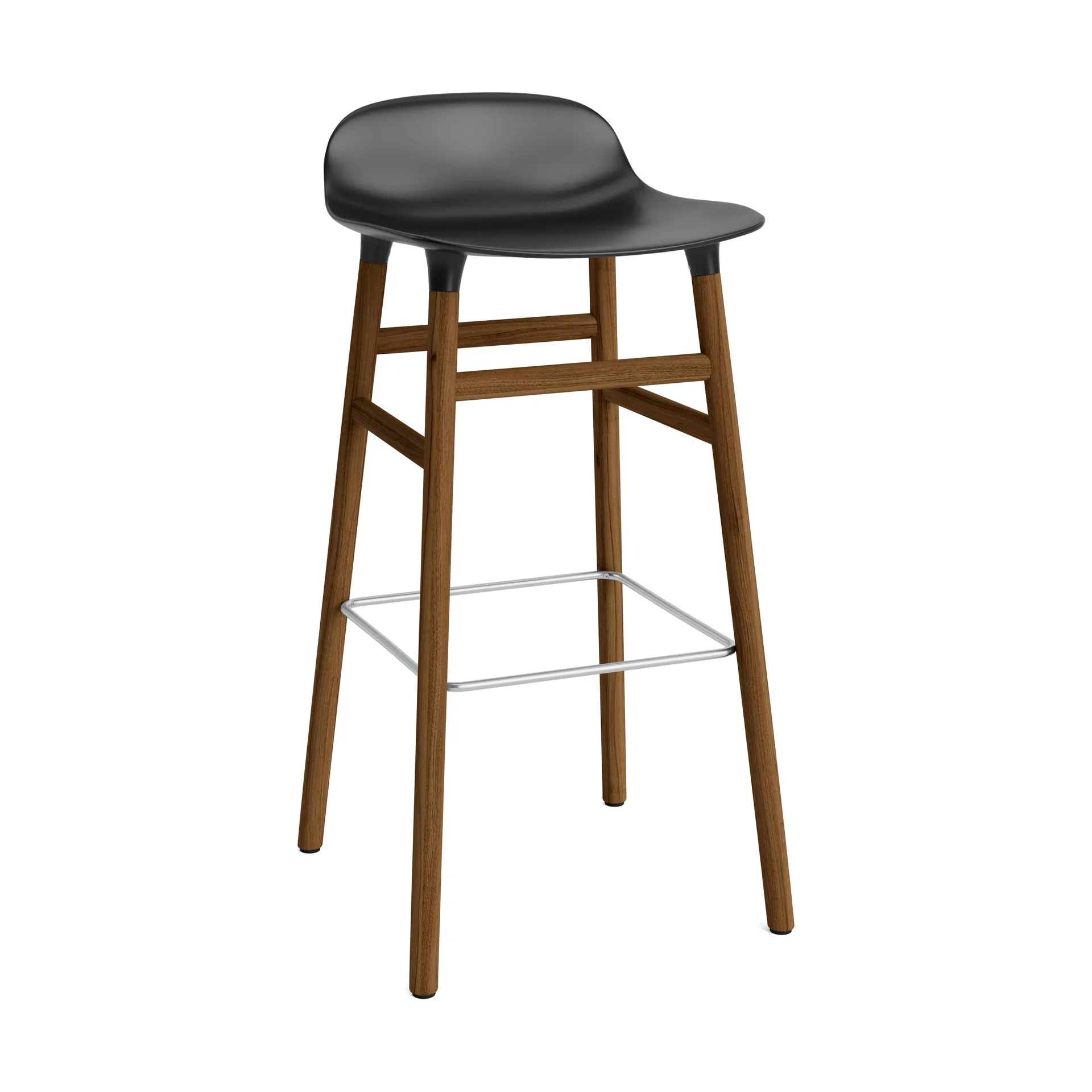 Form Barstuhl valnötsBeine 75cm, Schwarz Normann Copenhagen