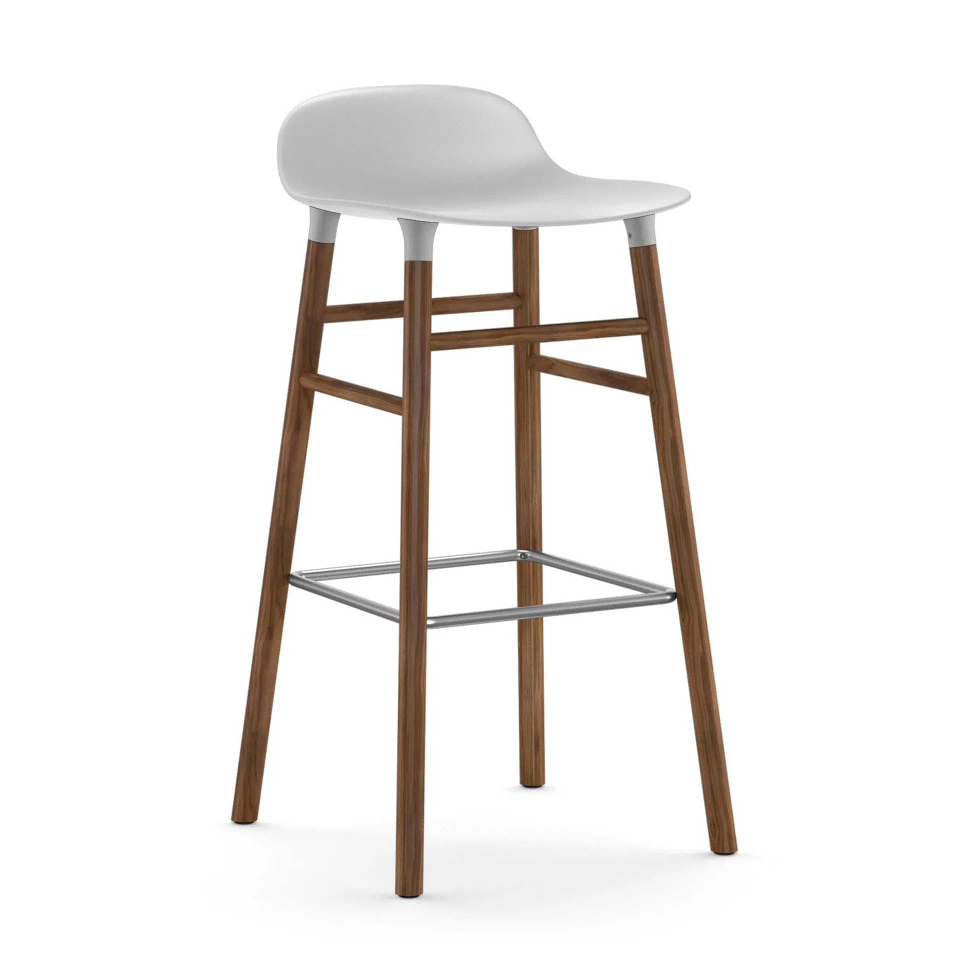 Form Barstuhl valnötsBeine 75cm, Weiß Normann Copenhagen
