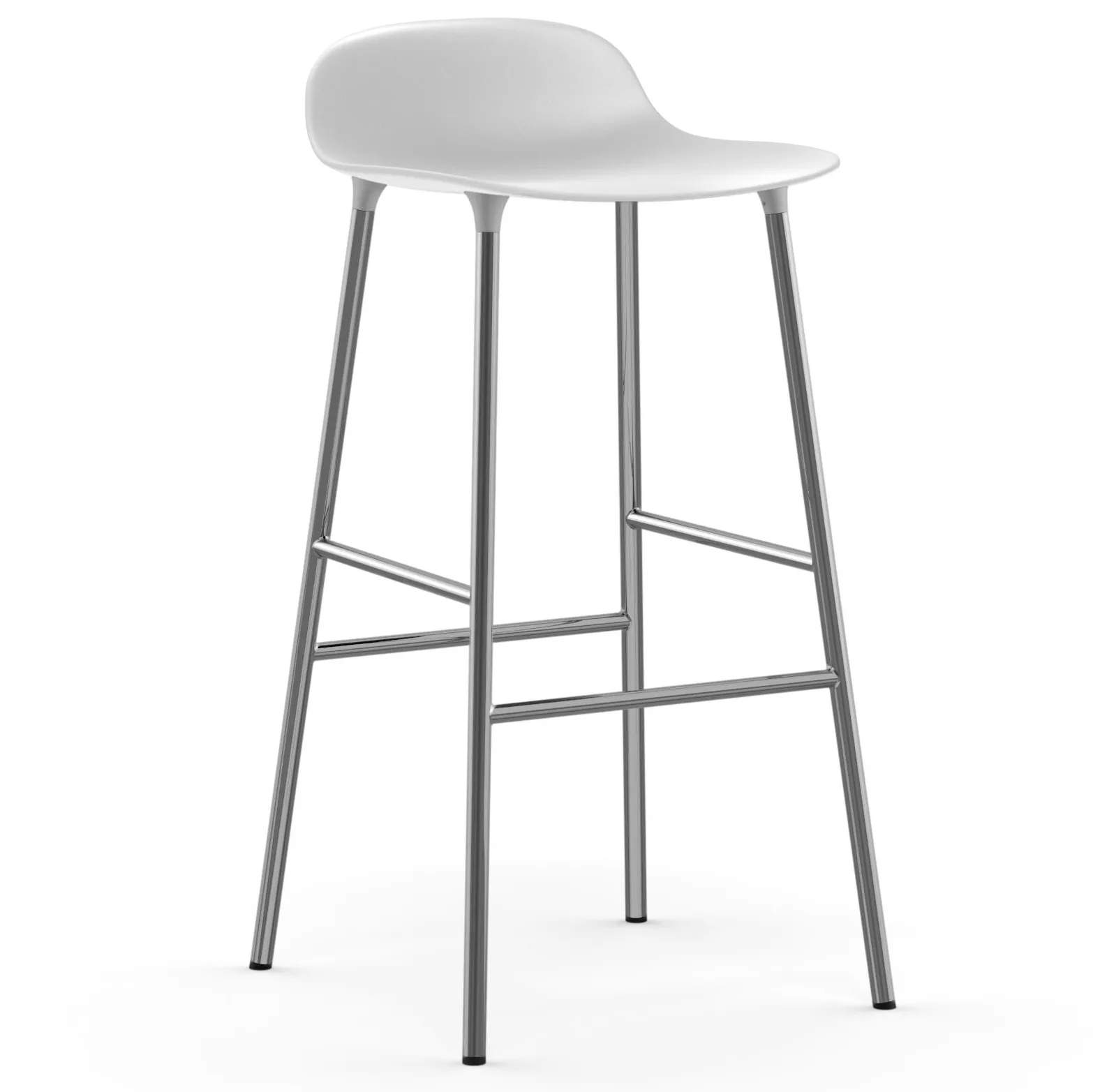 Form Barstuhl verchromte Beine 75cm, Weiß Normann Copenhagen