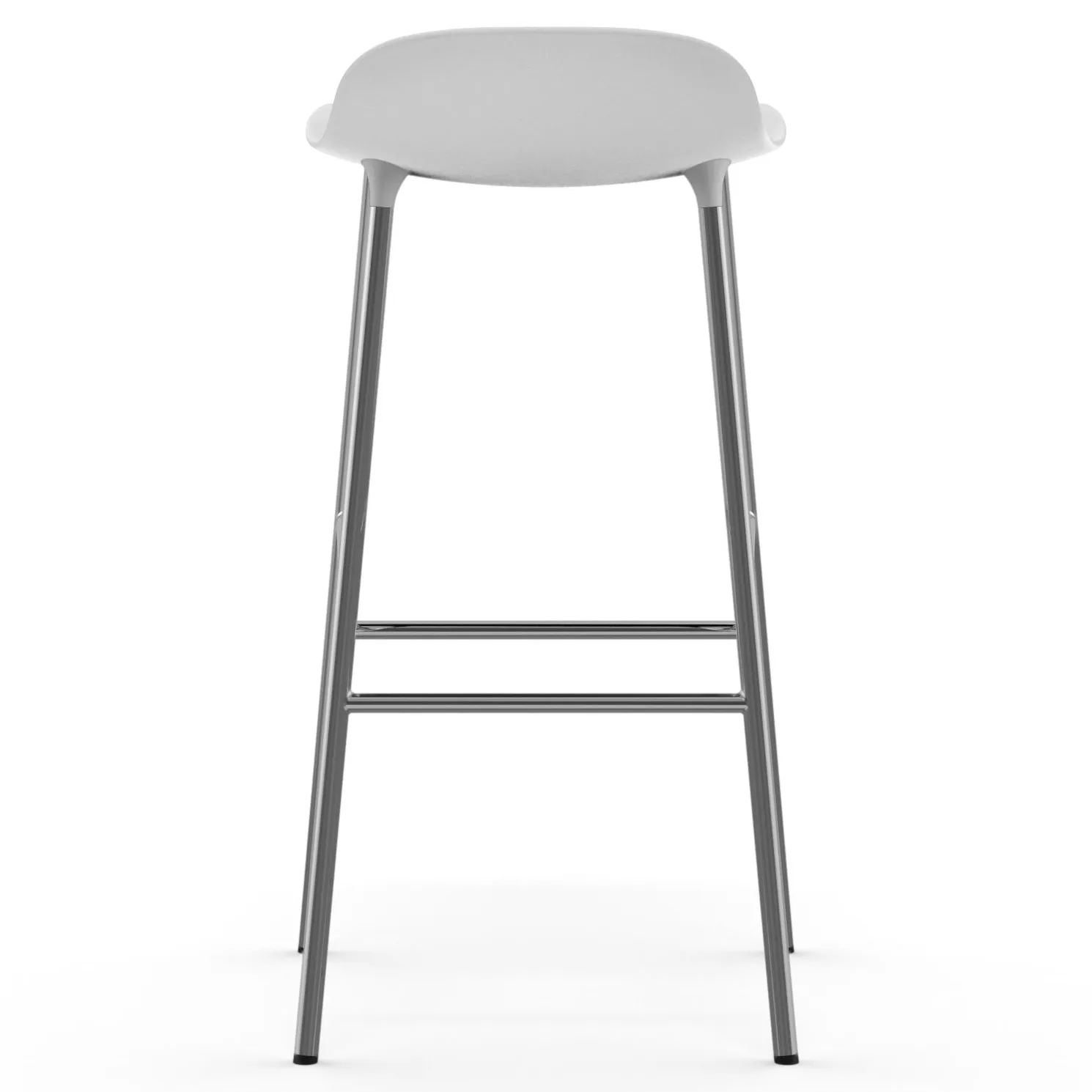 Form Barstuhl verchromte Beine 75cm, Weiß Normann Copenhagen