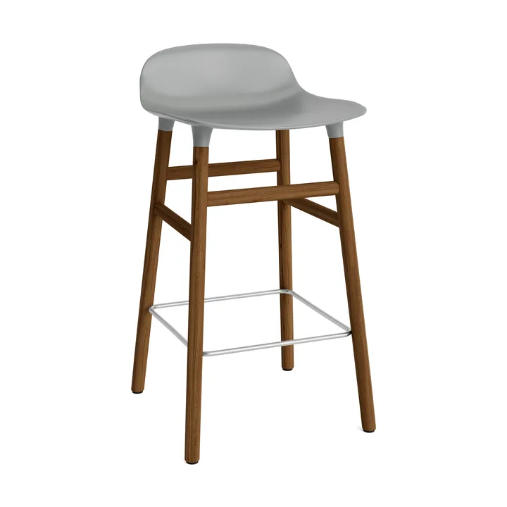 Form Chair Barstuhl valnötsBeine - Grau - Normann Copenhagen