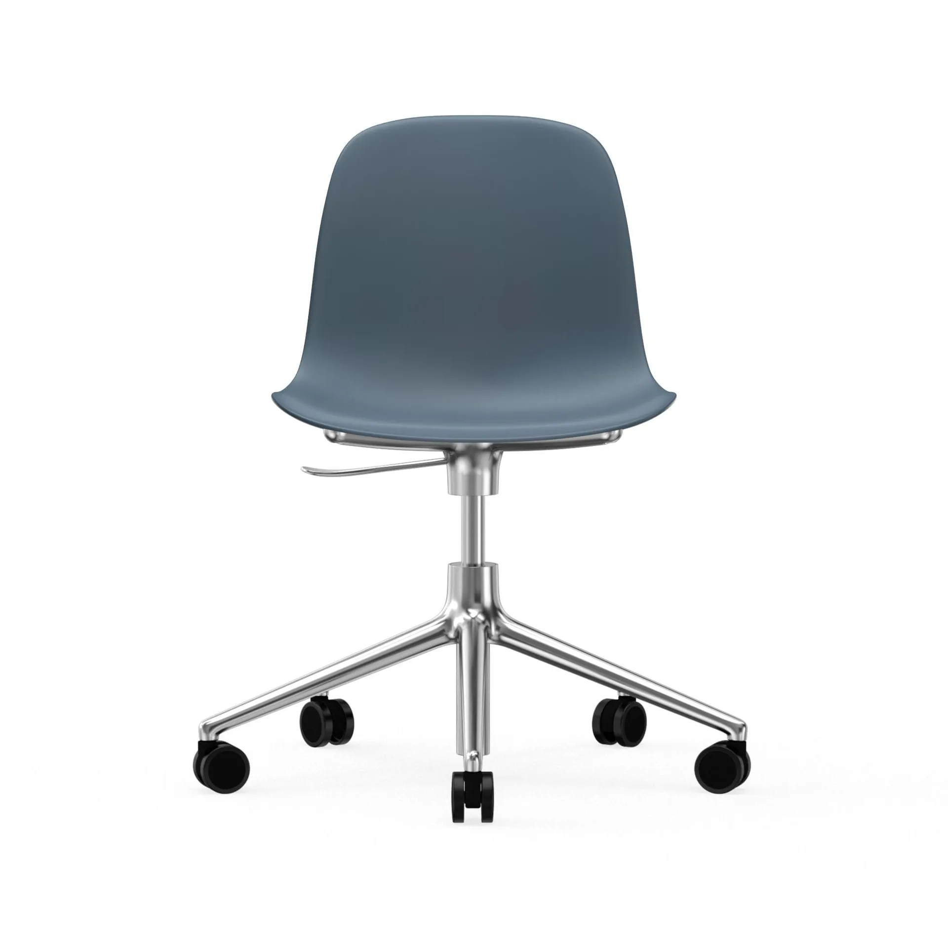 Form chair drehbar, 5W Bürostuhl, Blau, Aluminiumrollen Normann Copenhagen