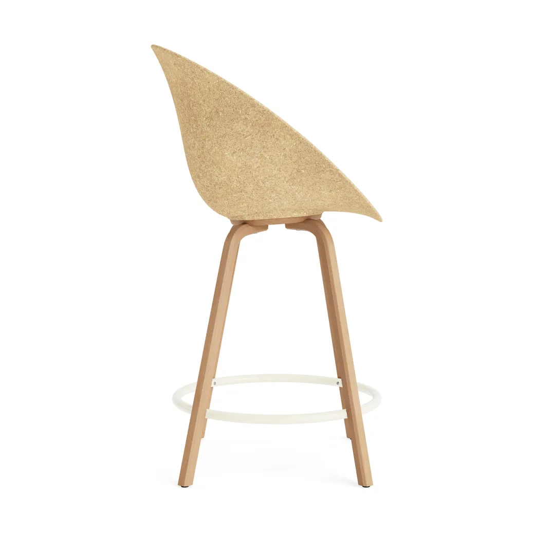 Mat Bar Armchair Armlehnstuhl 65 cm, Hemp-beech-cream steel Normann Copenhagen