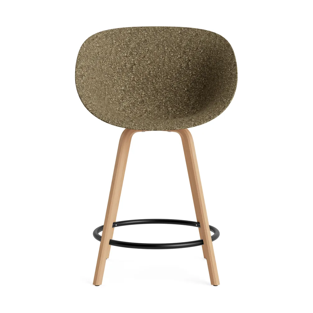 Mat Bar Armchair Armlehnstuhl 65 cm, Seaweed-beech-black steel Normann Copenhagen