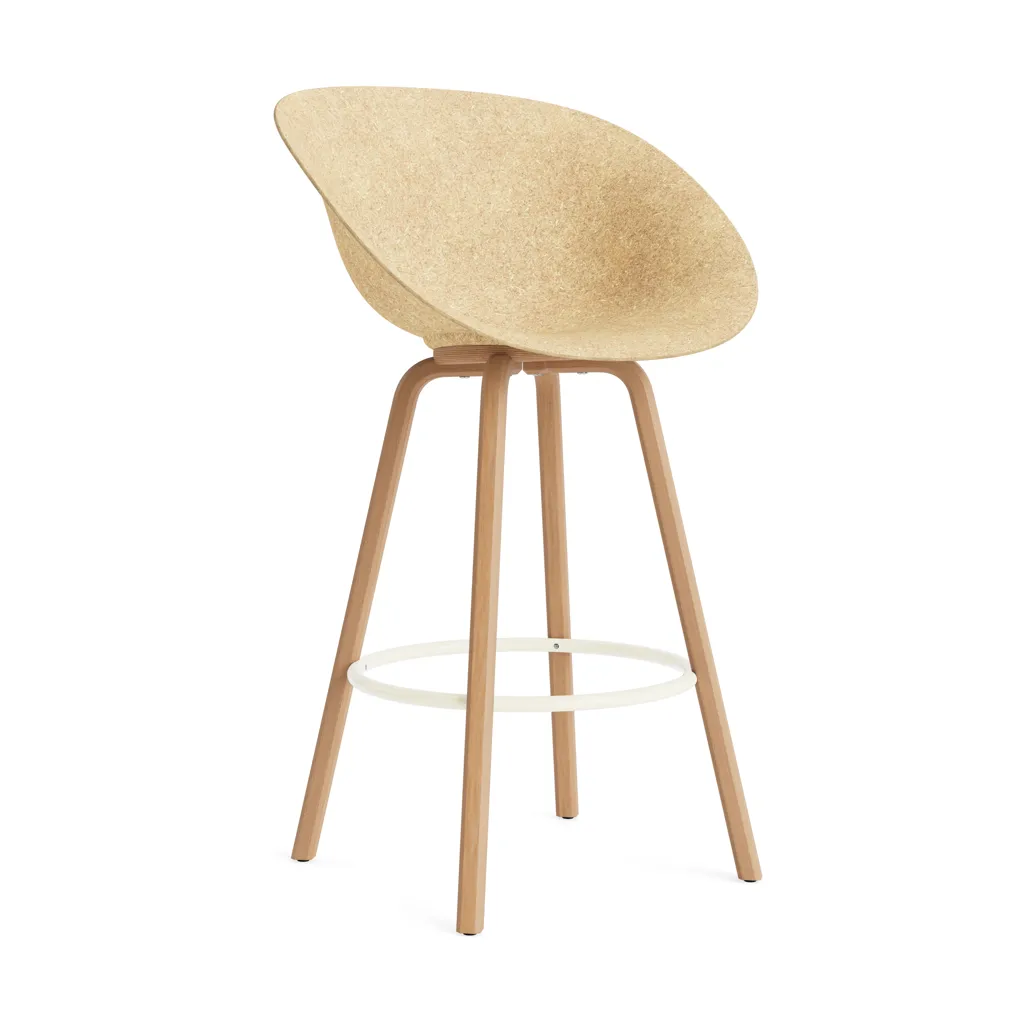 Mat Bar Armchair Armlehnstuhl 75 cm, Hemp-beech-cream steel Normann Copenhagen