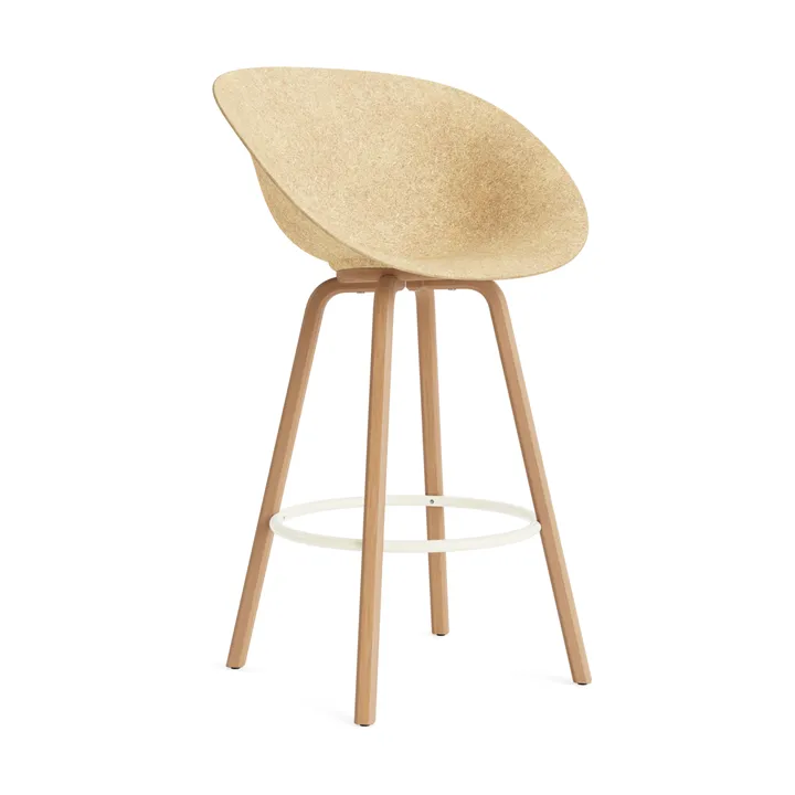 Mat Bar Armchair Armlehnstuhl 75 cm - Hemp-beech-cream steel - Normann Copenhagen