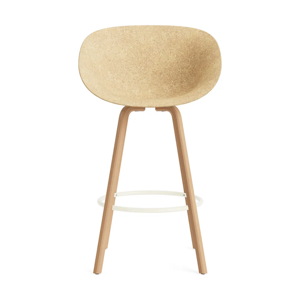 Mat Bar Armchair Armlehnstuhl 75 cm, Hemp-beech-cream steel Normann Copenhagen
