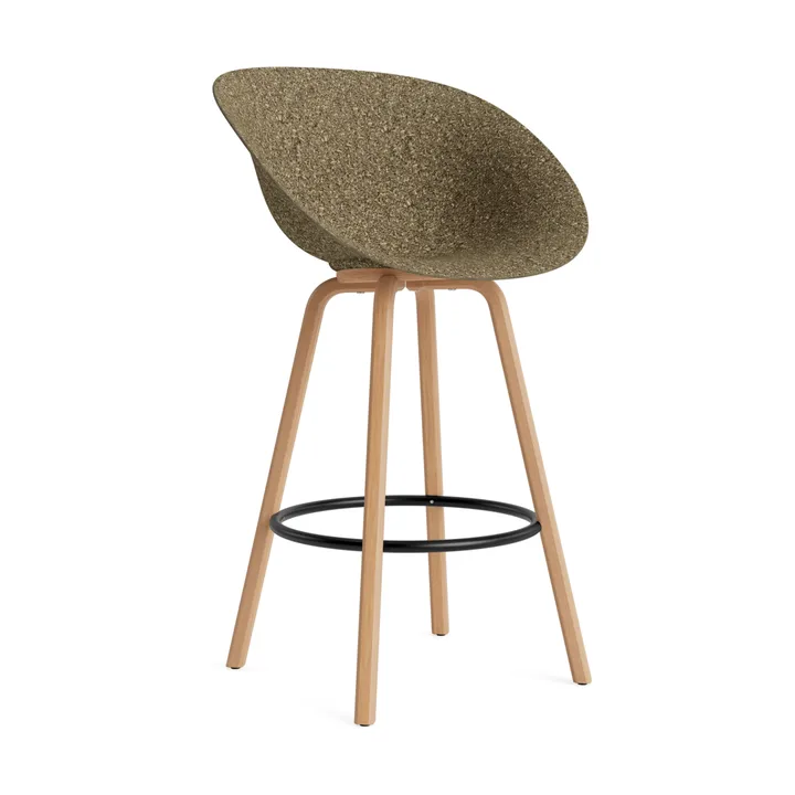 Mat Bar Armchair Armlehnstuhl 75 cm - Seaweed-beech-black steel - Normann Copenhagen