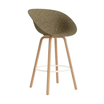 Mat Bar Armchair Armlehnstuhl 75 cm - Seaweed-beech-cream steel - Normann Copenhagen