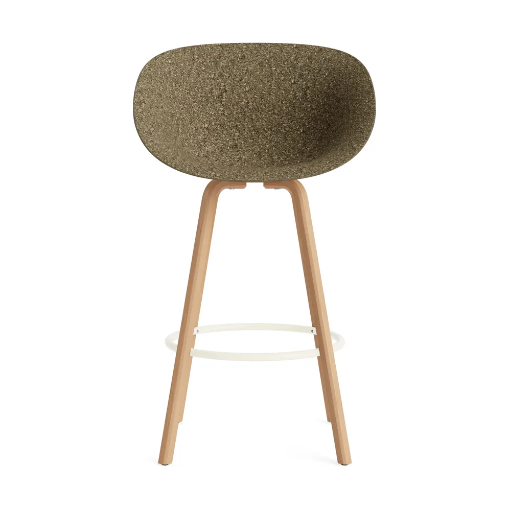 Mat Bar Armchair Armlehnstuhl 75 cm, Seaweed-beech-cream steel Normann Copenhagen