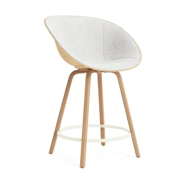 Mat Bar Armchair Armlehnstuhl mit Vorderpolsterung, 65 cm - Hallingdal 110-hemp-beech-cream steel - Normann Copenhagen