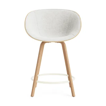 Mat Bar Armchair Armlehnstuhl mit Vorderpolsterung, 65 cm - Hallingdal 110-hemp-beech-cream steel - Normann Copenhagen