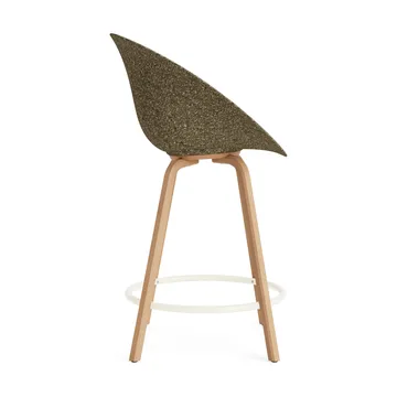 Mat Bar Armchair Armlehnstuhl mit Vorderpolsterung, 65 cm - Hallingdal 110-seaweed-beech-cream steel - Normann Copenhagen