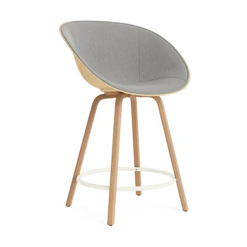 Mat Bar Armchair Armlehnstuhl mit Vorderpolsterung, 65 cm - Remix 133-hemp-beech-cream steel - Normann Copenhagen