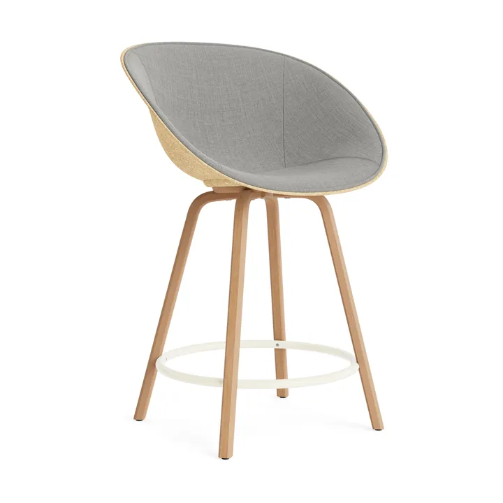 Mat Bar Armchair Armlehnstuhl mit Vorderpolsterung, 65 cm - Remix 133-hemp-beech-cream steel - Normann Copenhagen