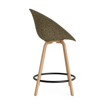 Mat Bar Armchair Armlehnstuhl mit Vorderpolsterung, 65 cm - Ultra 41599-seaweed-beech-black steel - Normann Copenhagen