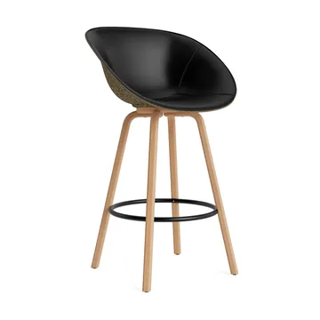 Mat Bar Armchair Armlehnstuhl mit Vorderpolsterung, 75 cm - Ultra 41599-seaweed-beech-black steel - Normann Copenhagen