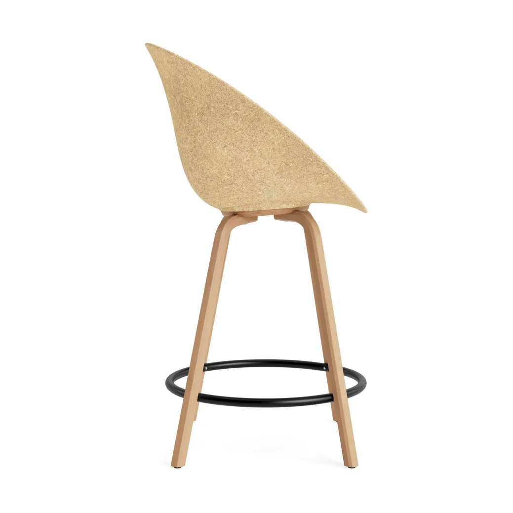 Mat Bar Armchair Barhocker 65 cm, Hemp-beech-black steel Normann Copenhagen