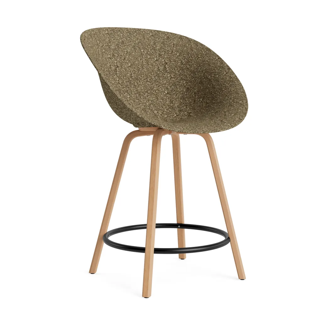 Mat Bar Armchair Barhocker 65 cm, Seaweed-beech-black steel Normann Copenhagen