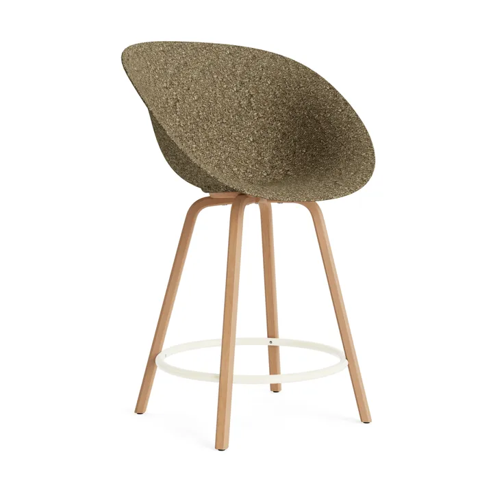 Mat Bar Armchair Barhocker 65 cm - Seaweed-beech-cream steel - Normann Copenhagen