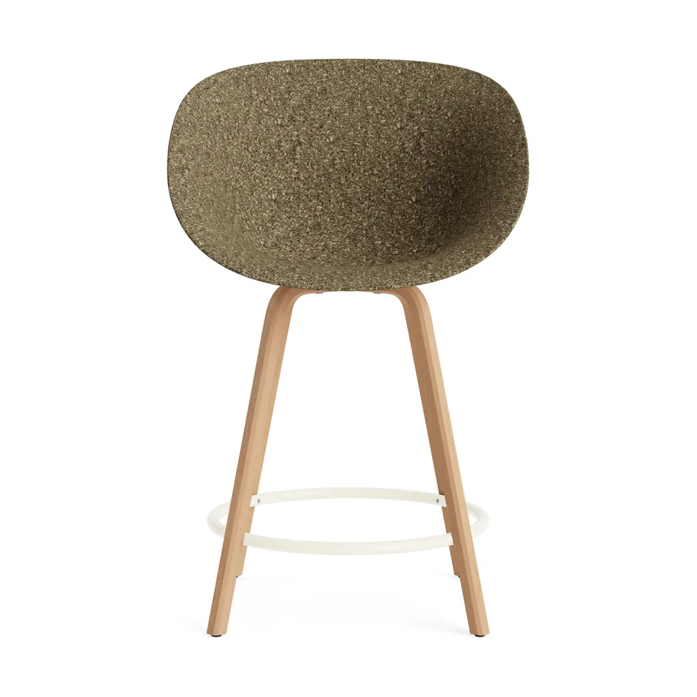 Mat Bar Armchair Barhocker 65 cm, Seaweed-beech-cream steel Normann Copenhagen