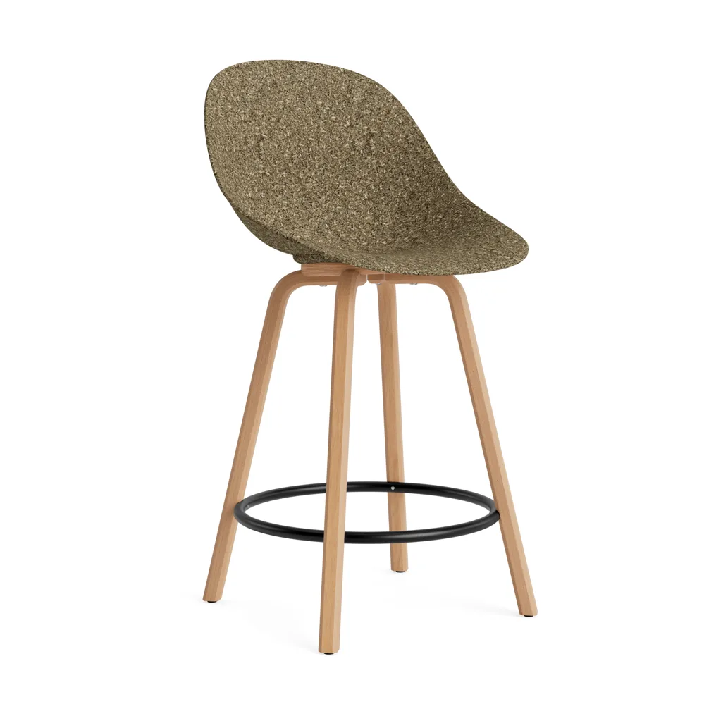 Mat Bar Chair Barhocker 65 cm, Seaweed-beech-black steel Normann Copenhagen