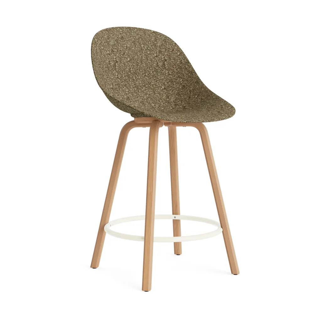 Mat Bar Chair Barhocker 65 cm, Seaweed-beech-cream steel Normann Copenhagen