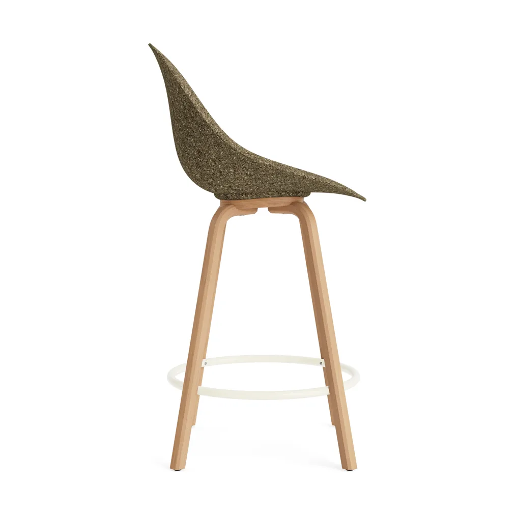 Mat Bar Chair Barhocker 65 cm, Seaweed-beech-cream steel Normann Copenhagen