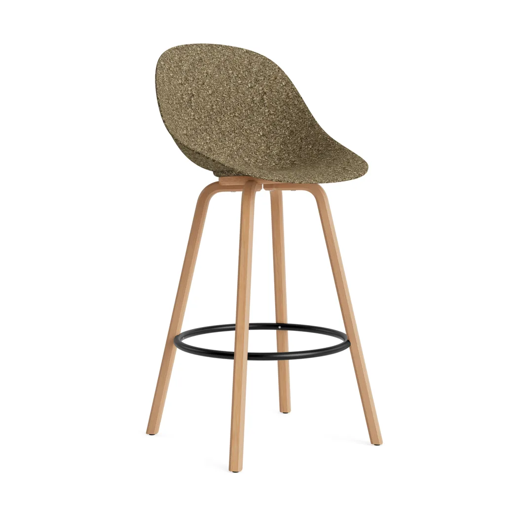 Mat Bar Chair Barhocker 75 cm, Seaweed-beech-black steel Normann Copenhagen