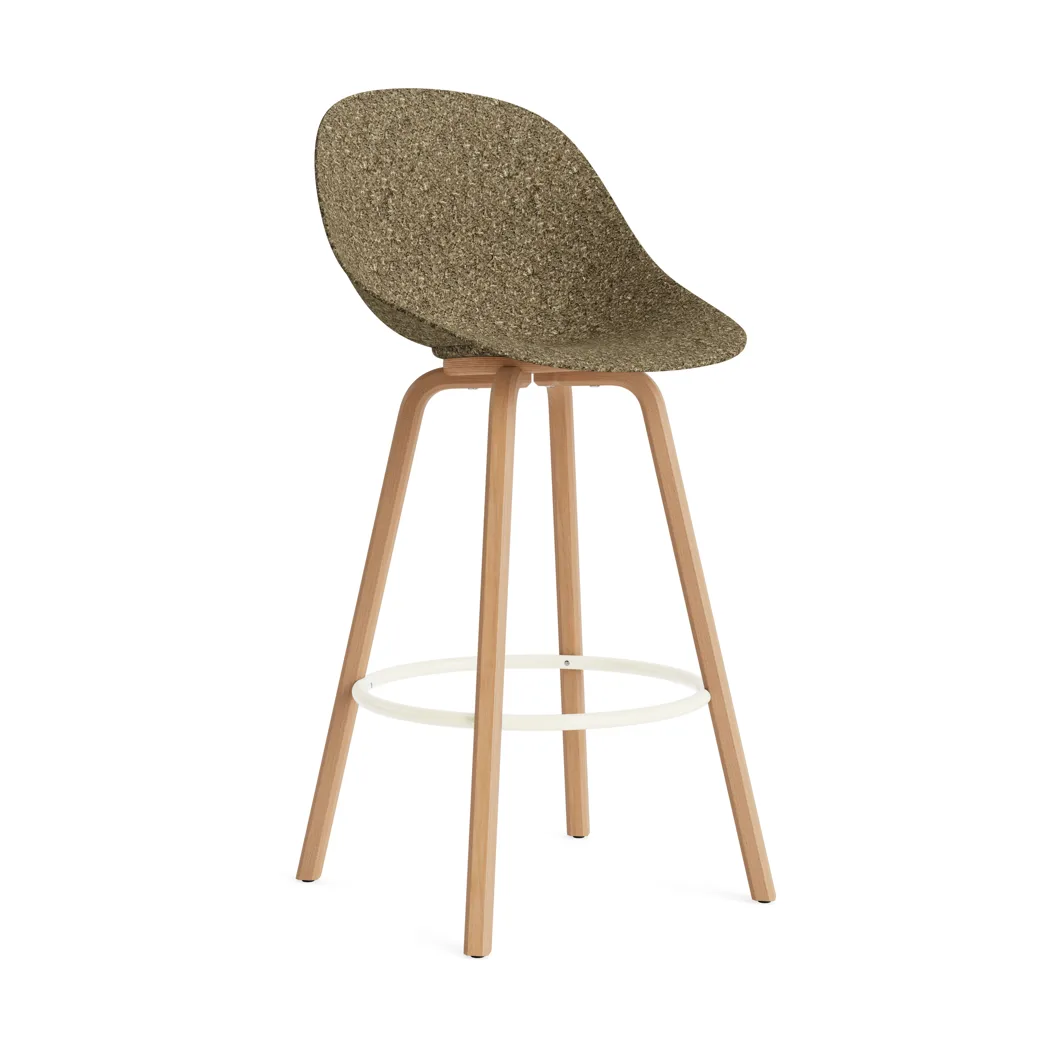 Mat Bar Chair Barhocker 75 cm, Seaweed-beech-cream steel Normann Copenhagen