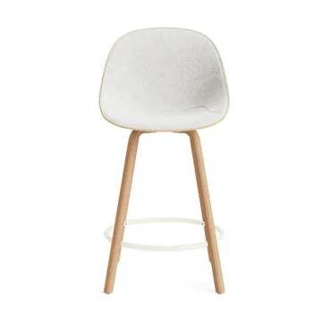 Mat Bar Chair Barhocker mit Vorderpolsterung, 65 cm - Hallingdal 110-hemp-beech-cream steel - Normann Copenhagen