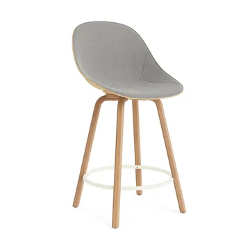 Mat Bar Chair Barhocker mit Vorderpolsterung, 65 cm - Remix 133-hemp-beech-cream steel - Normann Copenhagen
