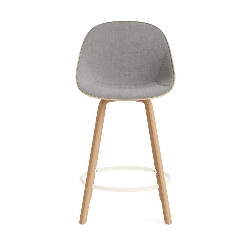 Mat Bar Chair Barhocker mit Vorderpolsterung, 65 cm, Remix 133-hemp-beech-cream steel Normann Copenhagen