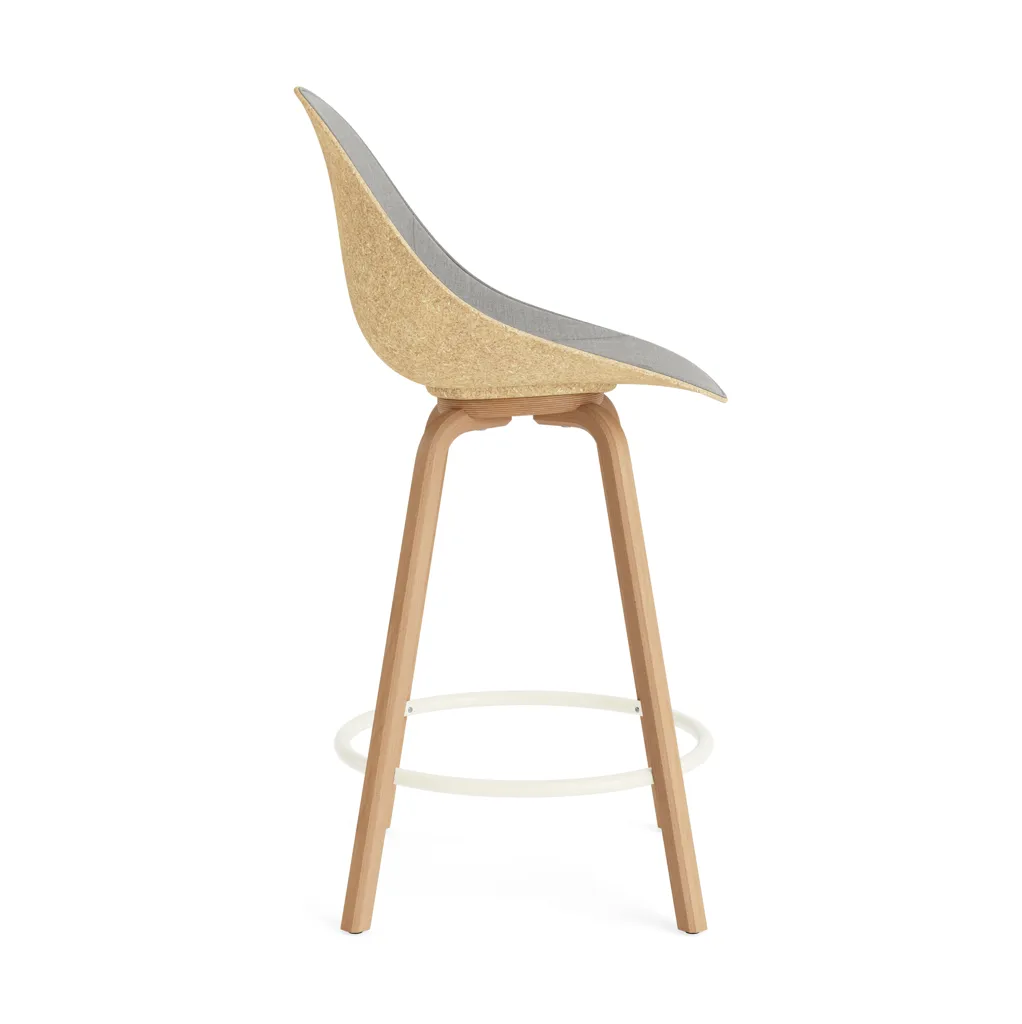 Mat Bar Chair Barhocker mit Vorderpolsterung, 65 cm, Remix 133-hemp-beech-cream steel Normann Copenhagen