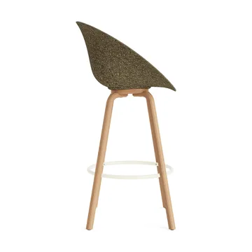 Mat Barhocker mit Vorderpolsterung, 75 cm - Hallingdal 110-seaweed-beech-cream steel - Normann Copenhagen