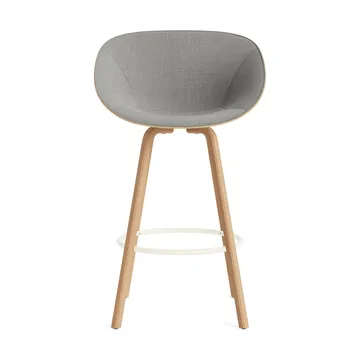 Mat Barhocker mit Vorderpolsterung, 75 cm - Remix 133-hemp-beech-cream steel - Normann Copenhagen