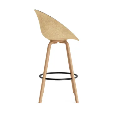 Mat Barhocker mit Vorderpolsterung, 75 cm - Ultra 41599-hemp-beech-black steel - Normann Copenhagen