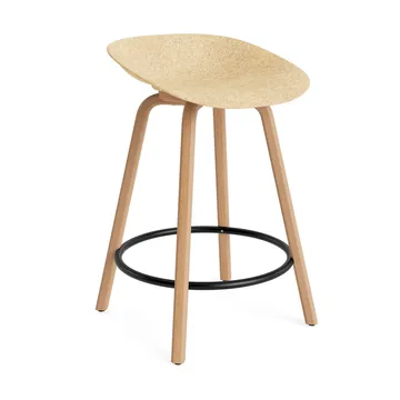 Mat Barstool Barhocker 65 cm - Hemp-beech-black steel - Normann Copenhagen