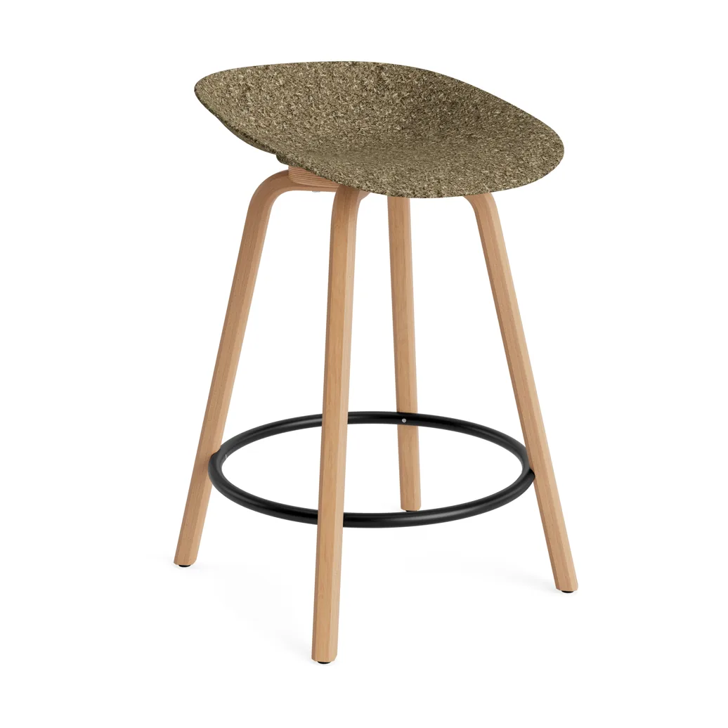 Mat Barstool Barhocker 65 cm, Seaweed-beech-black steel Normann Copenhagen
