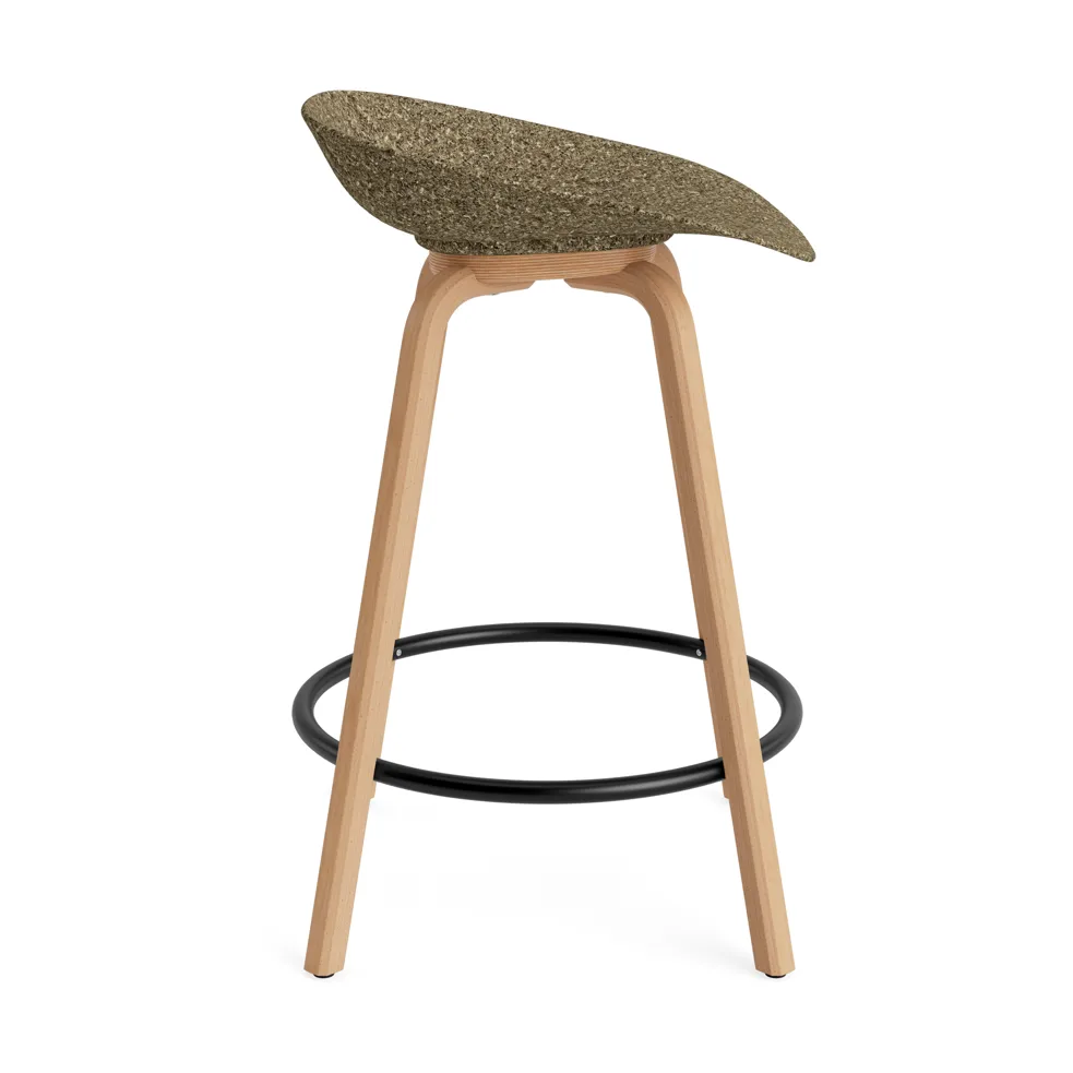 Mat Barstool Barhocker 65 cm, Seaweed-beech-black steel Normann Copenhagen
