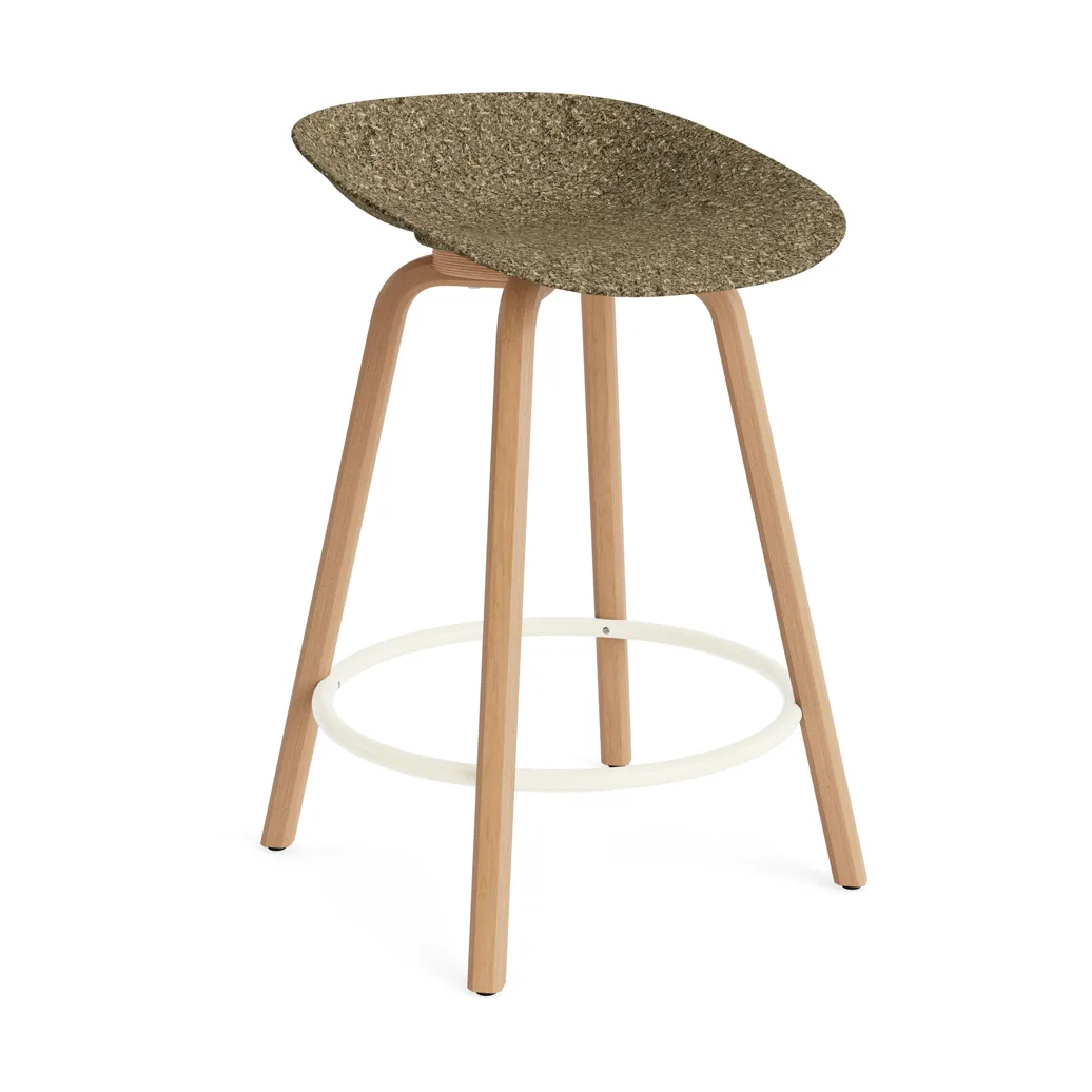 Mat Barstool Barhocker 65 cm, Seaweed-beech-cream steel Normann Copenhagen