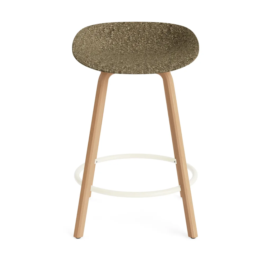 Mat Barstool Barhocker 65 cm, Seaweed-beech-cream steel Normann Copenhagen