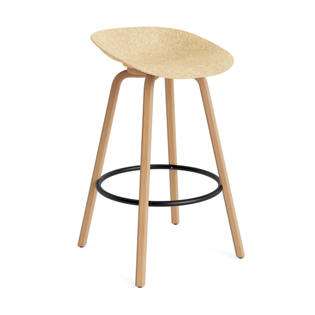 Mat Barstool Barhocker 75 cm, Hemp-beech-black steel Normann Copenhagen