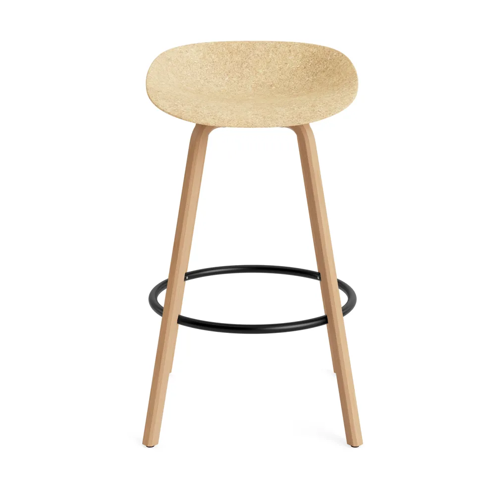 Mat Barstool Barhocker 75 cm, Hemp-beech-black steel Normann Copenhagen