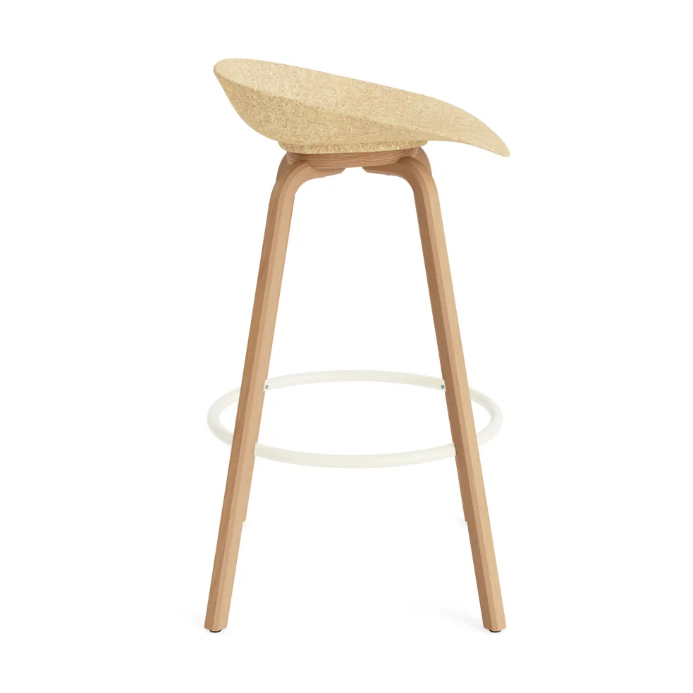 Mat Barstool Barhocker 75 cm, Hemp-beech-cream steel Normann Copenhagen