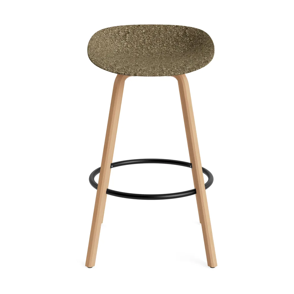 Mat Barstool Barhocker 75 cm, Seaweed-beech-black steel Normann Copenhagen