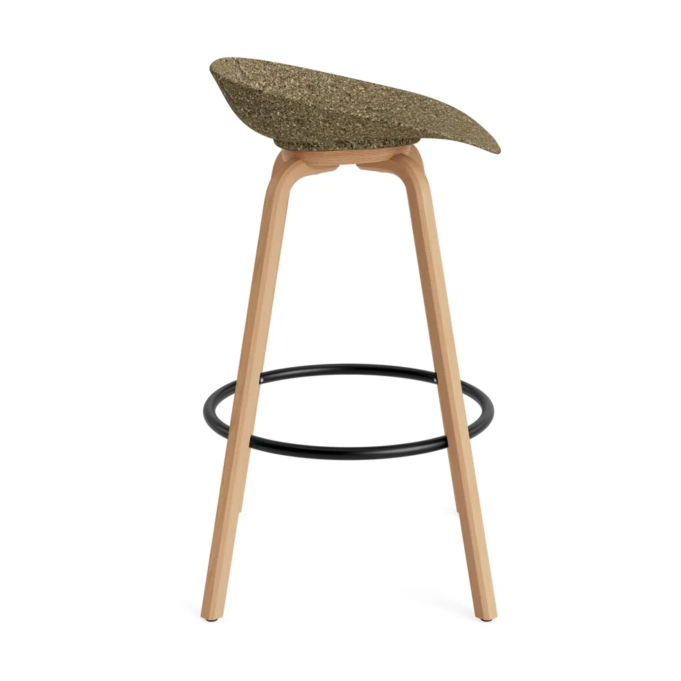 Mat Barstool Barhocker 75 cm, Seaweed-beech-black steel Normann Copenhagen